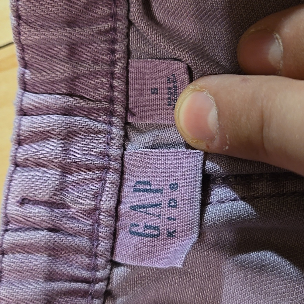Gap Kids Purple Wide-Leg Twill Pants Drawstring Small 6-7 - Picture 6 of 12